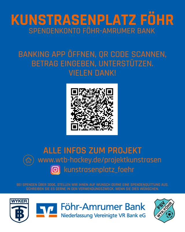 Spendenkonto Föhr-Amrumer Bank – Kunstrasenplatz Föhr