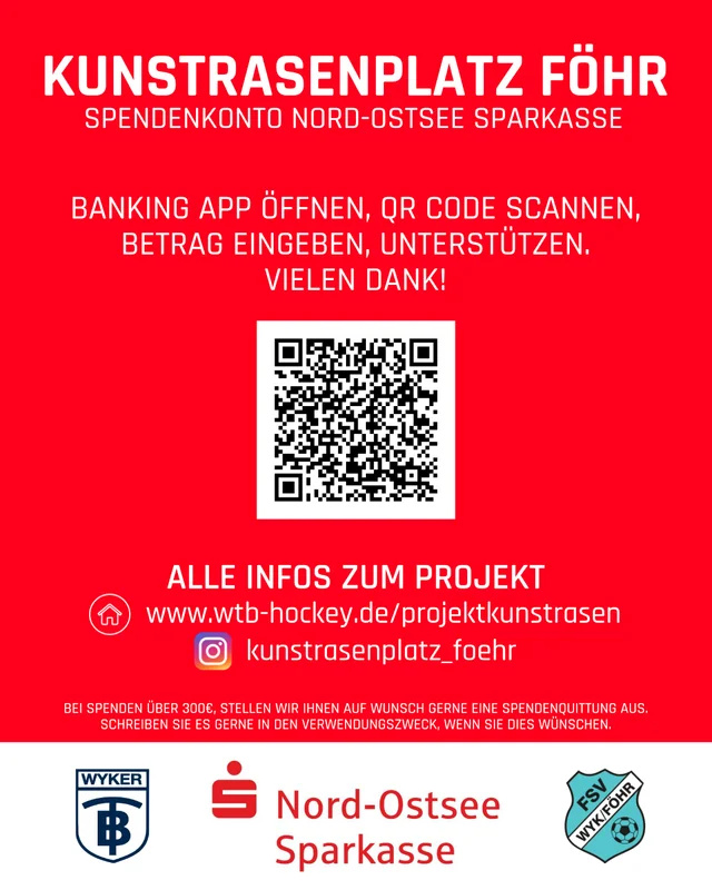 Spendenkonto Nord-Ostsee Sparkasse – Kunstrasenplatz Föhr